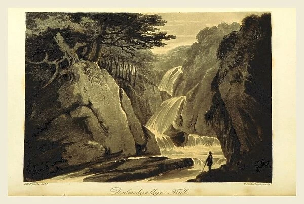 The Scenery of Wales, Dolmelynllyn Fall, UK, 19th century