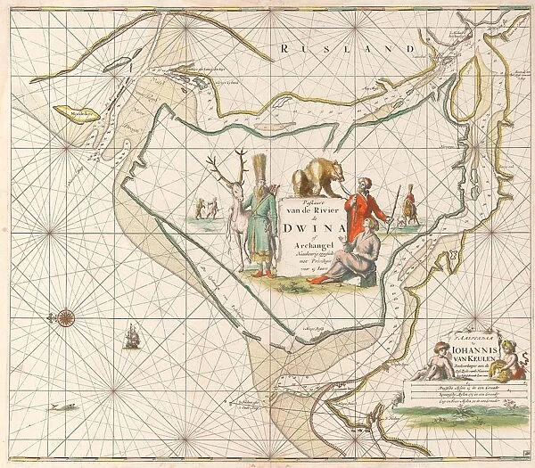 Sea chart of the Northern Dvina River, Jan Luyken, Johannes van Keulen (I), unknown