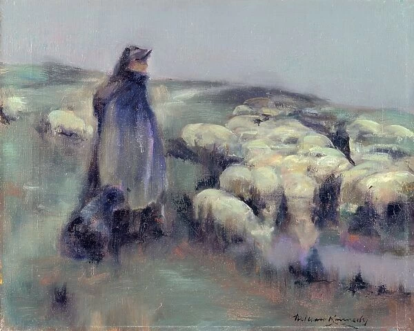 A Shepherdess Signed in black paint, lower right: William Kennedy, William