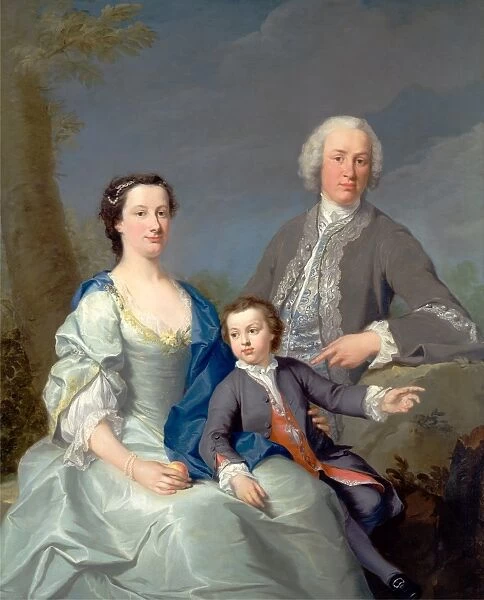 Sir Robert and Lady Smyth with Their Son, Hervey, Attributed to Andrea Soldi, 1703-1771