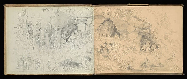 Sketchbook Preziosi Amadeo 1816-1882 pencil gray wash