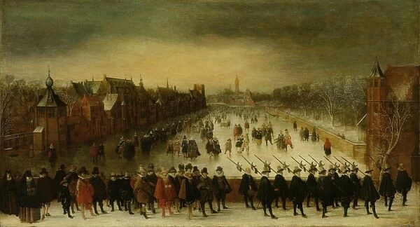 Stadtholder Maurice with his Bodyguard and Entourage at the Frozen Hofvijver in The Hague