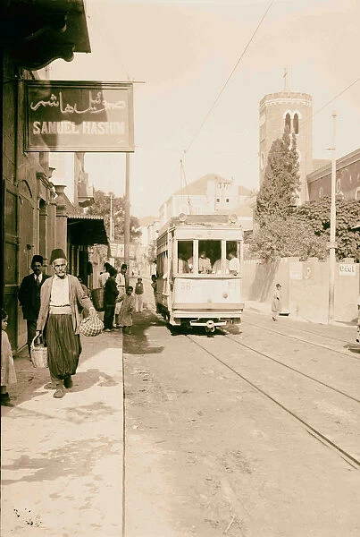 Street scene trolley car Syria 1898