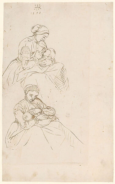 Studies mother breastfeeding child 1558 pen brown