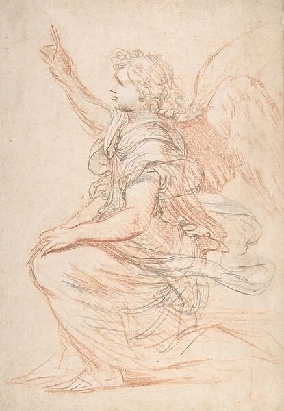 Study Archangel Gabriel 17th century Red chalk