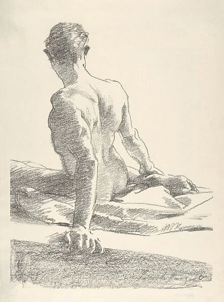 Study Young Man Back 1895 Transfer lithograph