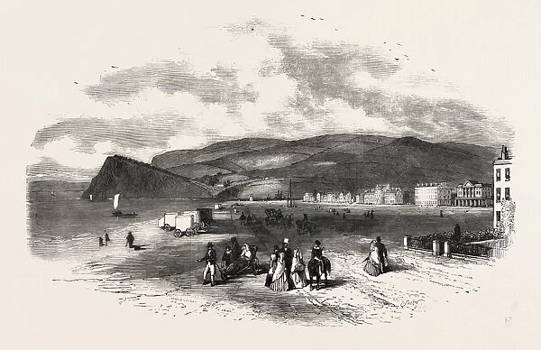 TEIGNMOUTH, THE DEN, UK, SEASIDE, 1851 engraving