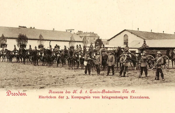 Train-Kaserne Dresden Military horses 1. Koniglich Sachsisches Train-Bataillon Nr