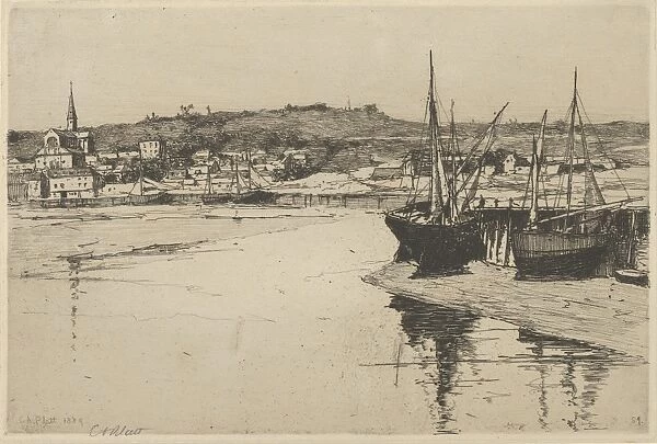 Trouville 1884 Etching second? state plate 6 1  /  4 x 9 5  /  16