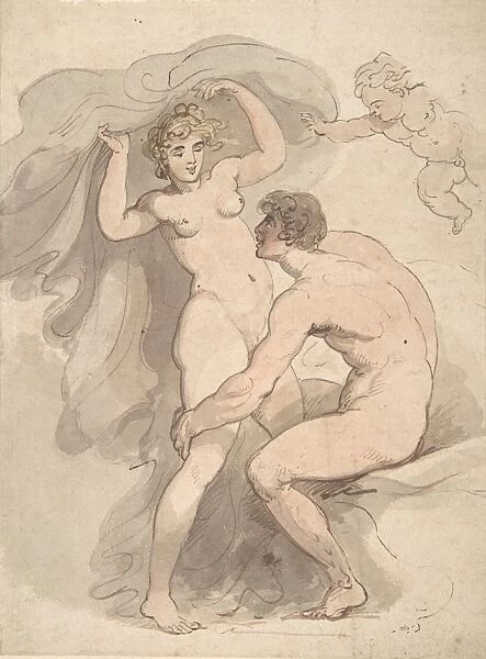Venus Anchises Cupid 1780-1827 Watercolor Sheet