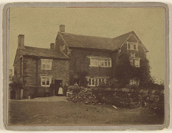 View large house people front door 1870s Albumen silver print