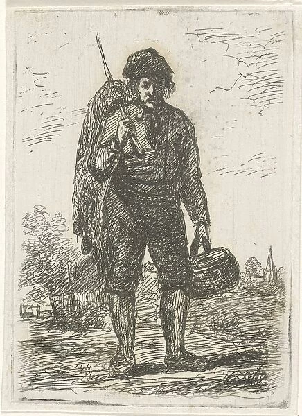 Visser pipe-smoking fisherman stick right shoulder