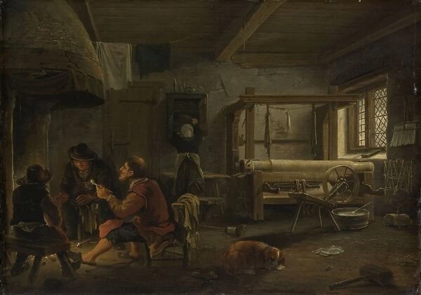 A Weavers Workshop, Johannes Dircksz. van Oudenrogge, 1652