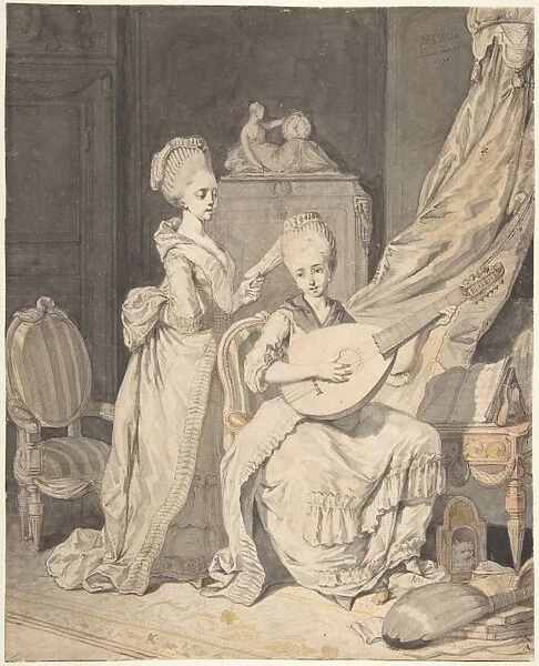 Two Women Elegant Interior Singer Accompanied