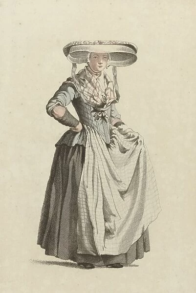 Women with wide hat, Mathias de Sallieth, Jacob Perkois, Johannes Huibert Prins