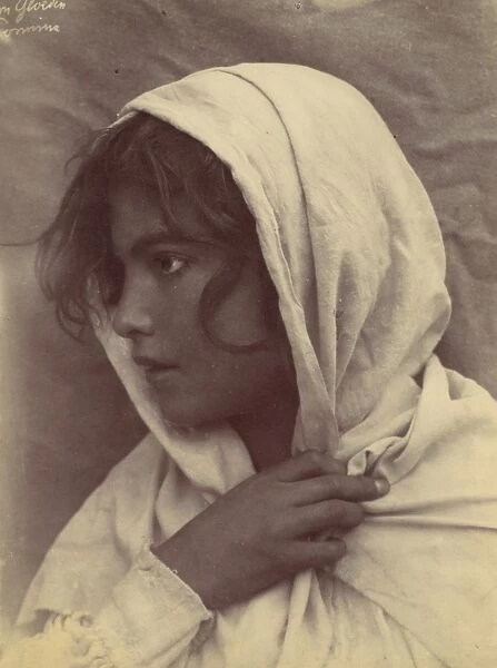 Young Girl Cloak Cloth Head Sicily Italy 1906