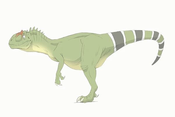 Allosaurus pencil drawing with digital color
