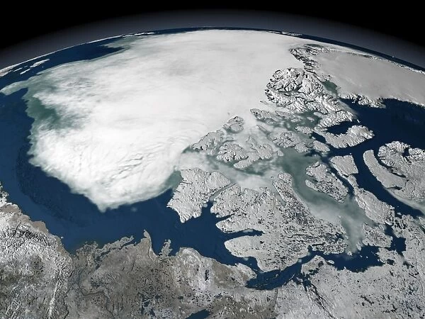Arctic sea ice above North America