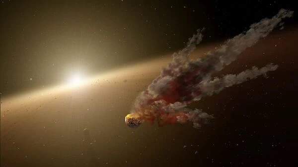Artists concept of a large collision of astronomical objects
