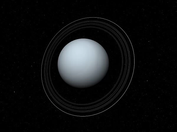 Artists concept of Uranus and its rings