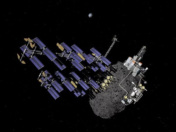 Asteroid mining outpost