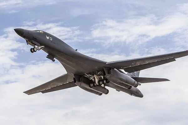 A B-1B Lancer of the U. S. Air Force taking off