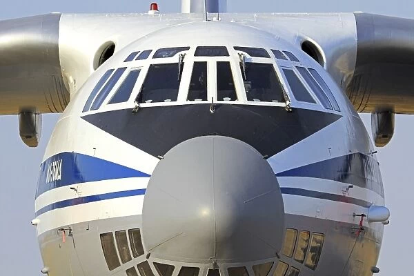 Close-up of a Russian Air Force Ilyushin Il-76 airliner