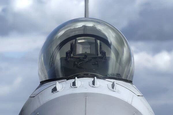 Close-up view of the canopy on a F-16A Fighting Falcon