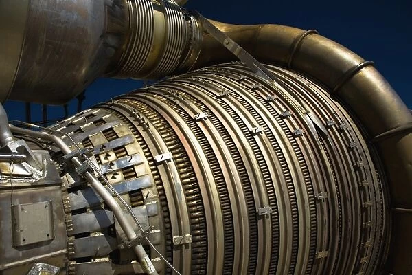 Close-up view of a rocket engine