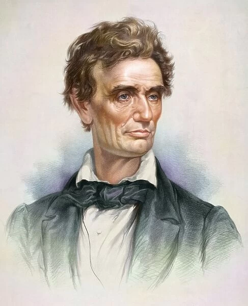 Digitally restored vintage print of a young Abraham Lincoln