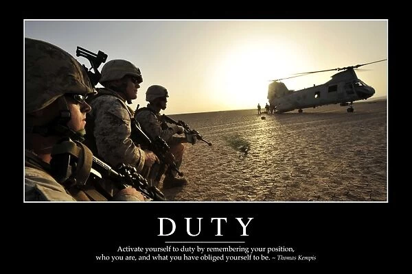 Duty: Inspirational Quote and Motivational Poster