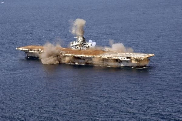 The ex-Oriskany, a decommissioned aircraft carrier, is sunk off the coast of Florida
