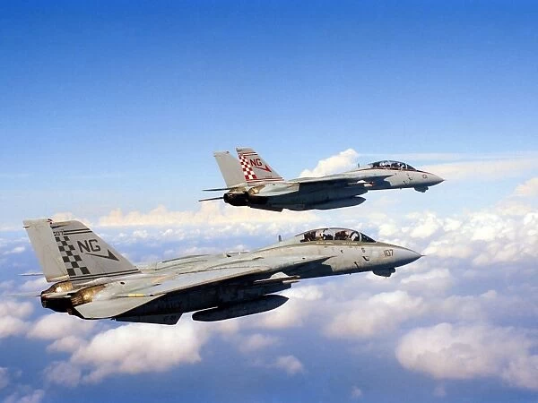 F-14A Tomcats in flight during a training mission