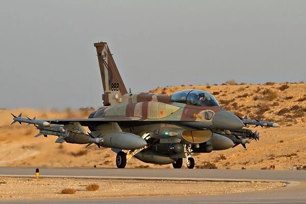 An F-16I Sufa of the Israeli Air Force taxiing on the runway