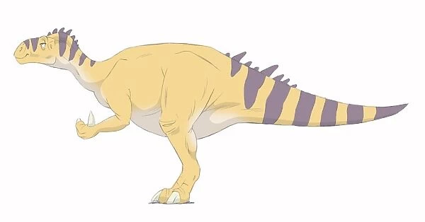 Iguanodon pencil drawing with digital color