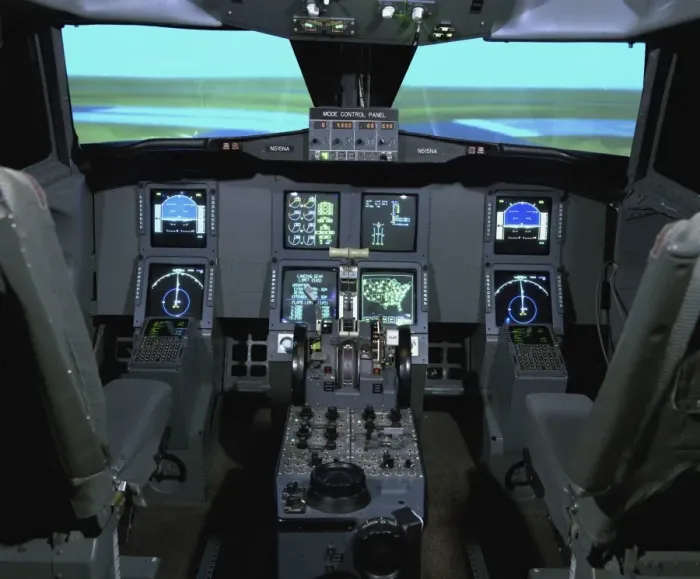 Framed Print : Interior view of an aircraft flight simulator Print Framed Print : Interior view of an aircraft flight simulator Print
