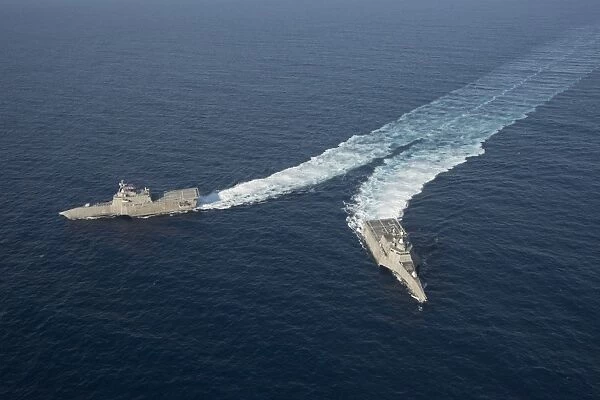 The littoral combat ships USS Independence and USS Coronado