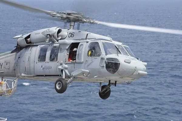An MH-60S Sea Hawk search and rescue helicopter