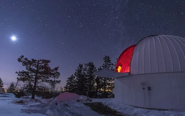 Moonlight illuminates the Schulman telescope on Mount Lemmon