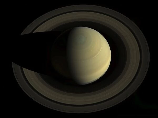 Natural color mosaic of planet Saturn and its main rings