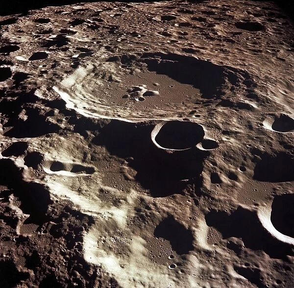 An oblique view of the Crater Daedalus on the moon