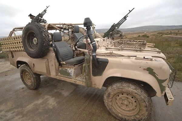 A Pink Panther Land Rover desert patrol vehicle