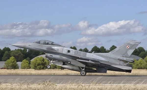 A Polish Air Force F-16 Block 52+ at Albacete Air Base, Spain