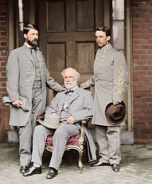 Robert E. Lee with eldest son and aide
