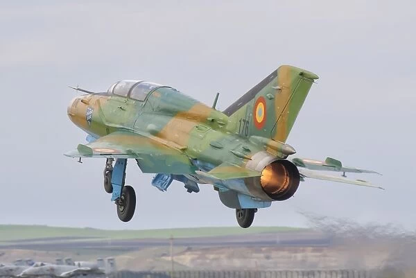 A Romanian Air Force MiG-21B taking off from Camp Turzii Air Base, Romania