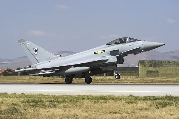 A Royal Air ForceTyphoon FGR4 taking off from Konya Air Base, Turkey