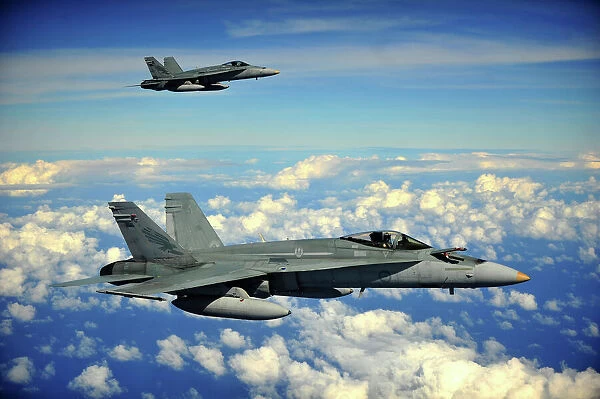 Two Royal Australian Air Force F  /  A-18 Hornets