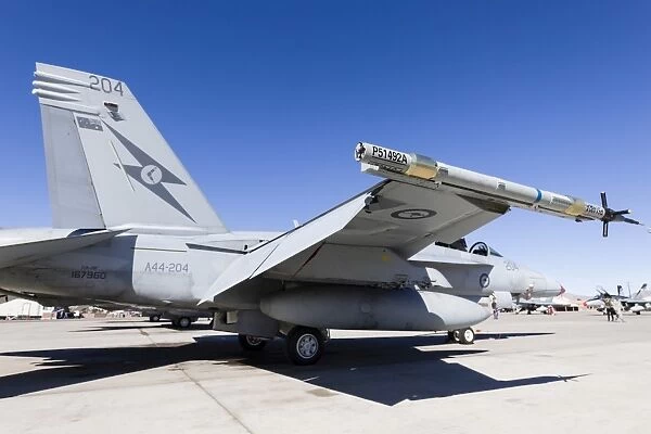 A Royal Australian Air Force F  /  A-18F Super Hornet awaits its next mission