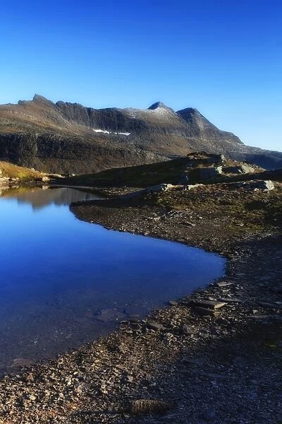 Skittendalen mountain peaks in Troms County, Norway