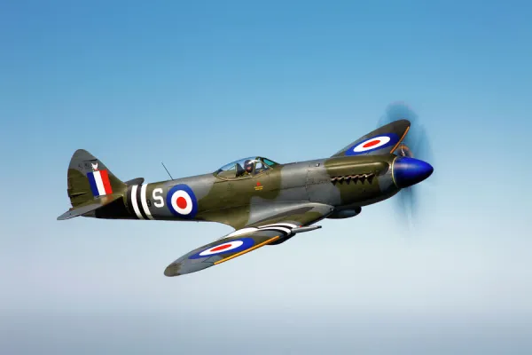 A Supermarine Spitfire Mk-18 in flight